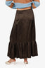 Dries Van Noten Brown Drawstring Maxi Skirt Size 36