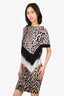 Just Cavalli Leopard Print Fringe Bodycon Dress Size Small