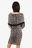 Just Cavalli Leopard Print Fringe Bodycon Dress Size Small