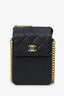 Pre-Loved Chanel™ 2019-20 Black Caviar Leather Crossbody Phone Holder