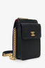 Pre-Loved Chanel™ 2019-20 Black Caviar Leather Crossbody Phone Holder
