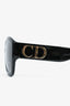 Christian Dior Black 'DDior' Oversized Sunglasses with CD Sides
