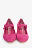 Salvatore Ferragamo Magenta Suede Gold Block Mary Janes Size 7