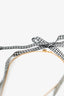 Miu Miu Gingham/Crystal & Enamel Daisy Pendant Choker Necklace