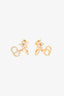 Christian Dior Gold Toned Crystal Embellished Claire D Lune Stud Earrings
