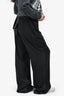 MM6 Maison Margiela Black Silk Contrast Stitch Pants Size 40