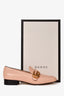 Gucci Pink Leather GG Marmont Square Toe Loafers Size 36.5