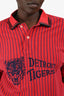 Gucci X MLB Limited Edition Red Pinstriped 'Detroit Tigers' Polo Shirt Size M Mens