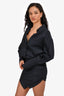 The Attico Black Cotton Button Down Shirt Dress Size 40