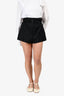 Prada 2024 Black Mohair/Virgin Wool High Waisted Tailored Shorts with Waist Belt Size 36