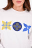 Louis Vuitton White/Blue Flower Embroidered Sweatshirt Size L Mens
