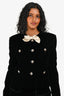 Miu Miu 2021 Black Velvet Bow Evening Jacket + Mini Skirt Set Size 38