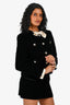 Miu Miu 2021 Black Velvet Bow Evening Jacket + Mini Skirt Set Size 38