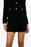 Miu Miu 2021 Black Velvet Bow Evening Jacket + Mini Skirt Set Size 38
