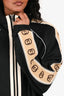 Gucci Black/Beige GG Sleeve Technical Jersey Zip Up Jacket Size L Mens
