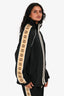 Gucci Black/Beige GG Sleeve Technical Jersey Zip Up Jacket Size L Mens
