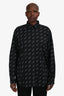 Balenciaga Black/White Logo Cotton Long Sleeve Button-Up Shirt Size 39 Mens
