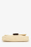 Fendi Beige Zucca Baguette Shoulder Bag with  Fur Buckle