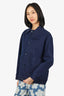 WE-AR4 Navy Blue 'Downtown Trucker' Jacket Size Small