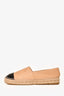 Pre-Loved Chanel™ Beige/Black CC Logo Espadrilles Size 39