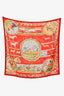 Hermès 2007 Red Silk Les Courses Scarf 90