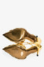 Valentino Gold Metallic Atelier Rose Edition Slingback Pumps Size 35.5