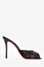 Christian Louboutin Black Texture Velour 'Me Dolly 100' Heels Size 41