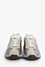 Pre-Loved Chanel™ Silver/Grey Leather CC Sneakers Size 39.5