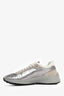 Pre-Loved Chanel™ Silver/Grey Leather CC Sneakers Size 39.5
