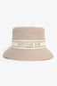 Christian Dior Beige/Gold Straw Logo Bucket Hat Size 57