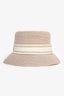 Christian Dior Beige/Gold Straw Logo Bucket Hat Size 57