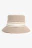 Christian Dior Beige/Gold Straw Logo Bucket Hat Size 57
