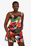 Emilio Pucci Orange/Multicolour Pattern Mini Dress Size 44