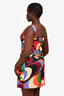 Emilio Pucci Orange/Multicolour Pattern Mini Dress Size 44