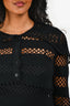 Christian Dior Black Crochet Fisherman Sweater with Slip Size 4