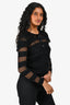 Christian Dior Black Crochet Fisherman Sweater with Slip Size 4