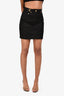 Fendi Black Denim Mini Skirt with Gold FF Detail Size 38