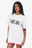 Christian Dior White Logo Safety Pin Embroidered Short Sleeves T-Shirt Size M Mens