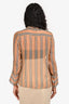 Burberry Spring/Summer 2019 Brown Striped Sheer Silk Neck Tie Blouse Size 4 US