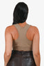 Loro Piana Brown Cashmere Blend Racerback Cropped Top Size M