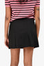 Sandro Black Pleated Mini Skirt with Gold Logo Size 1