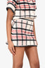 Christian Dior 2022 Navy Blue/Red Chek'n'Dior Short Sleeve Jacket (Size 4) + Mini Skirt Set (Size 2)