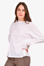 Miu Miu 2023 White Embroidered Long Sleeves T-Shirt Size S