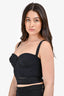 Burberry Black Bustier Logo Band Top Size 6 US
