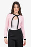 T by Alexander Wang Pink/Black Trim Cropped Cardigan Size S