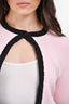 T by Alexander Wang Pink/Black Trim Cropped Cardigan Size S