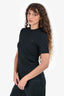 Louis Vuitton Black Neoprene Short Sleeves Top with Monogram Sleeves Size S