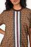 Burberry Brown TB Monogram Jersey Short Sleeve T-Shirt + Midi Skirt Set Size XS