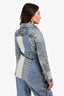 Gucci Blue GG Patchwork Denim Jacket with Waist Belt Size 36