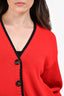 Miu Miu Red Wool Spaceship Cardigan Size 38